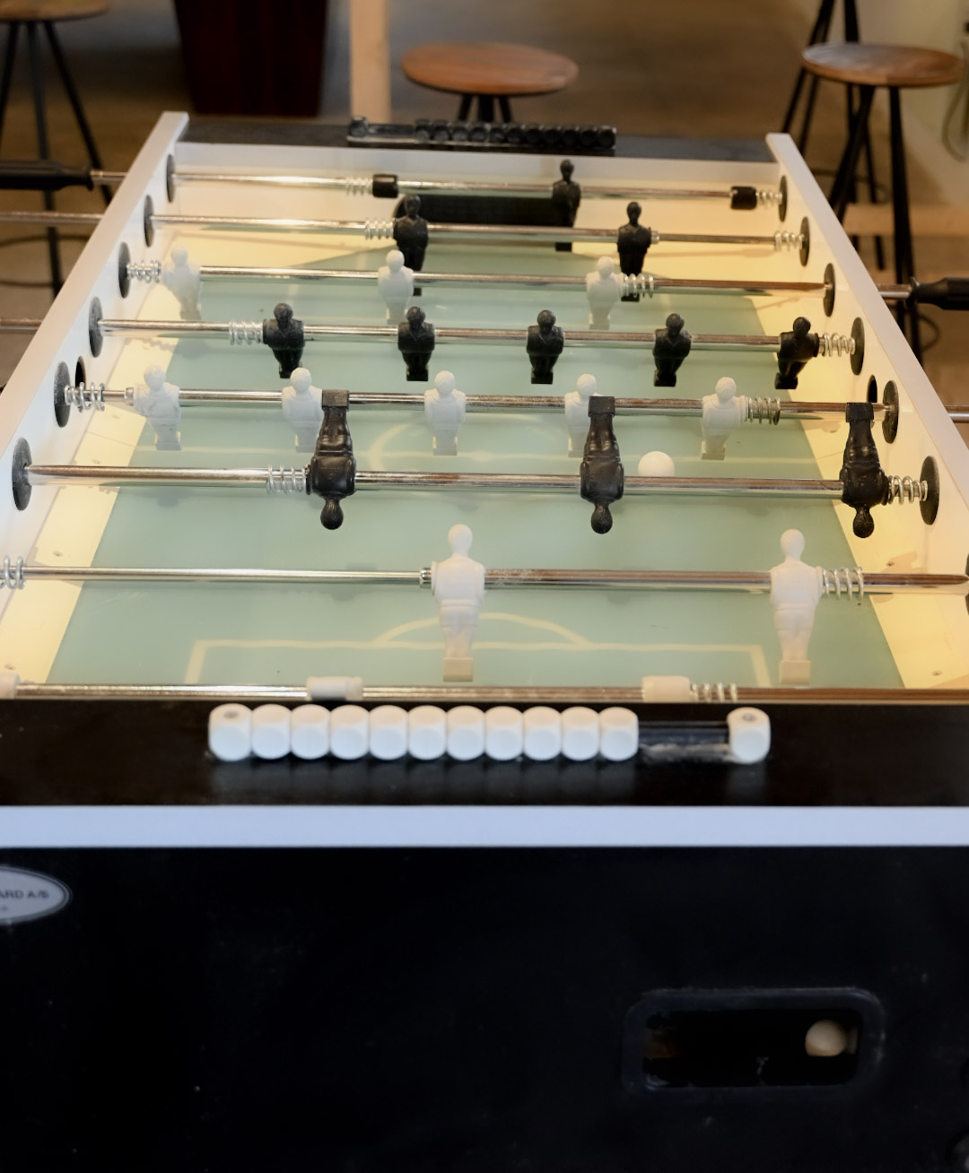 A foosball table